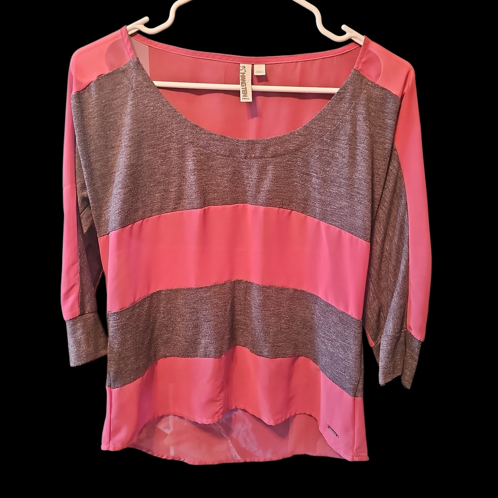 Hang Ten Sheer Purple and Gray Blouse